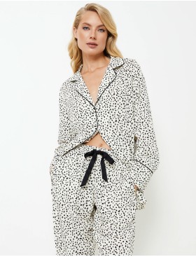 Пижама женская с брюками Aruelle BETHANY, Цвет: молочный/черный, Размеры: S