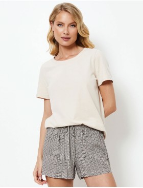 Пижама футболка и шорты Aruelle JADE, Цвет: бежевый, Размеры: XL, изображение 3