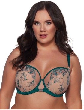 Полумягкий бюстгальтер с вышивкой Ava RAFIA 2087 PU emerald, Цвет: изумруд, Размеры: 70I, изображение 3