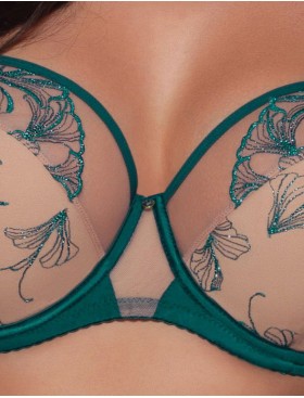 Полумягкий бюстгальтер с вышивкой Ava RAFIA 2087 PU emerald, Цвет: изумруд, Размеры: 70I, изображение 5