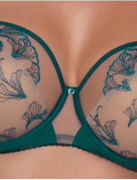 Мягкий бюстгальтер с вышивкой Ava RAFIA 2088 M emerald, Цвет: изумруд, Размеры: 70I, изображение 4