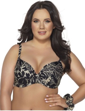 Бюстгальтер купальный мягкий Ava MOCCA SK185 M, Цвет: чёрно-бежевый, Размеры: 85D, изображение 3