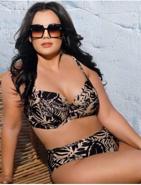 Бюстгальтер купальный мягкий Ava MOCCA SK185 M, Цвет: чёрно-бежевый, Размеры: 85D, изображение 6