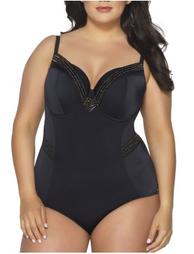 Закрытый купальник с мерцающим узором Ava SKJ58 U черный, Цвет: черный, Размеры: 105B