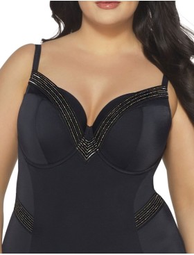 Закрытый купальник с мерцающим узором Ava SKJ58 U черный, Цвет: черный, Размеры: 105B, изображение 3