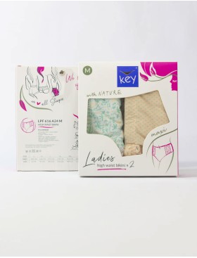 Набор высоких трусов слипов Key LPF 616 (2 шт), Цвет: бежевый+мята, Размеры: L, изображение 4