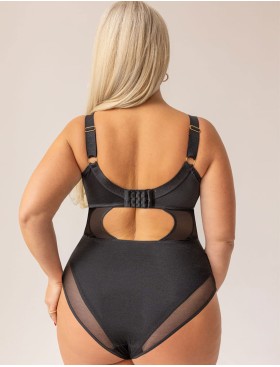 Боди с мягкой чашкой Kris Line PANTHER BODY soft full cup, Цвет: черный+бежевый, Размеры: 65H, изображение 2