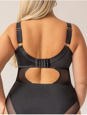 Боди с мягкой чашкой Kris Line PANTHER BODY soft full cup, Цвет: черный+бежевый, Размеры: 65H, изображение 6