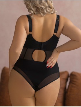 Боди с мягкой чашкой Kris Line PANTHER BODY soft full cup, Цвет: черный+бежевый, Размеры: 65H, изображение 4