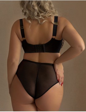 Бюстгальтер балконет мягкий Kris Line PANTHER half cup soft, Цвет: черный+бежевый, Размеры: 60HH, изображение 4