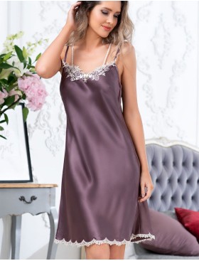 Сорочка шелковая Mia-Amore BRIGITTE 3680 сливовый, Цвет: сливовый, Размеры: 2XL, изображение 3