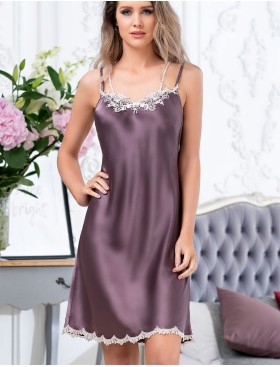 Сорочка шелковая Mia-Amore BRIGITTE 3680 сливовый, Цвет: сливовый, Размеры: 2XL