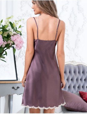 Сорочка шелковая Mia-Amore BRIGITTE 3680 сливовый, Цвет: сливовый, Размеры: 2XL, изображение 2