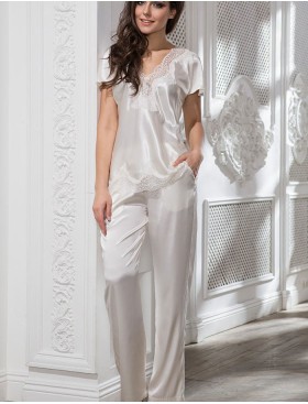 Шелковый комплект Mia-Amore ISABELLA 3186 молочный, Цвет: молочный, Размеры: S