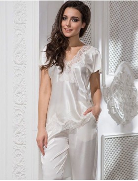 Шелковый комплект Mia-Amore ISABELLA 3186 молочный, Цвет: молочный, Размеры: S, изображение 2