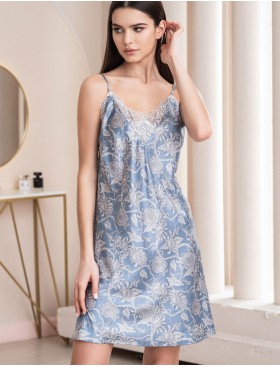 Короткая шелковая сорочка Mia-Amore REBECCA 5160 голубой жемчуг, Цвет: голубой жемчуг, Размеры: L, изображение 4