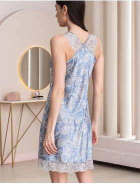 Шелковая короткая сорочка Mia-Amore REBECCA 5161 голубой жемчуг, Цвет: голубой жемчуг, Размеры: L, изображение 2