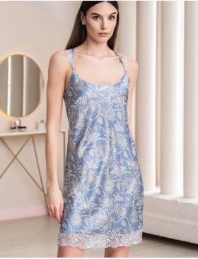 Шелковая короткая сорочка Mia-Amore REBECCA 5161 голубой жемчуг, Цвет: голубой жемчуг, Размеры: L, изображение 3