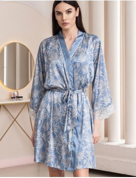 Шелковый халат кимоно Mia-Amore REBECCA 5163 голубой жемчуг, Цвет: голубой жемчуг, Размеры: L/XL, изображение 4