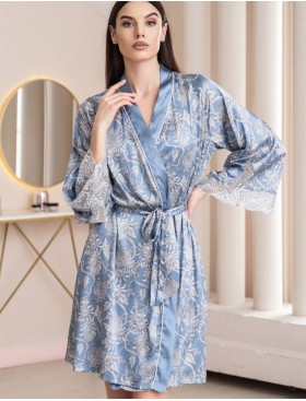Шелковый халат кимоно Mia-Amore REBECCA 5163 голубой жемчуг, Цвет: голубой жемчуг, Размеры: L/XL