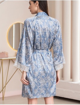 Шелковый халат кимоно Mia-Amore REBECCA 5163 голубой жемчуг, Цвет: голубой жемчуг, Размеры: L/XL, изображение 2