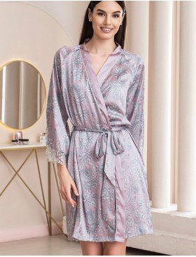 Шелковый халат кимоно Mia-Amore REBECCA 5163 розовый жемчуг, Цвет: розовый жемчуг, Размеры: L/XL, изображение 3