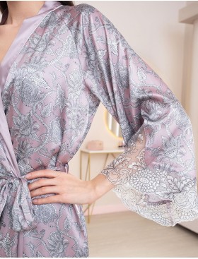 Шелковый халат кимоно Mia-Amore REBECCA 5163 розовый жемчуг, Цвет: розовый жемчуг, Размеры: L/XL, изображение 4