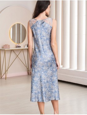 Длинная сорочка из шелка Mia-Amore REBECCA 5164 голубой жемчуг, Цвет: голубой жемчуг, Размеры: 2XL, изображение 3