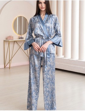 Комплект-тройка из шелка Mia-Amore REBECCA 5166 голубой жемчуг, Цвет: голубой жемчуг, Размеры: 3XL, изображение 2