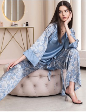 Комплект-тройка из шелка Mia-Amore REBECCA 5166 голубой жемчуг, Цвет: голубой жемчуг, Размеры: 3XL