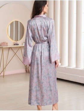 Длинный шелковый халат Mia-Amore REBECCA 5169 розовый жемчуг, Цвет: розовый жемчуг, Размеры: 4XL/5XL, изображение 3