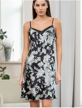 Шелковая сорочка с принтом Mia-Amore VITTORIA 5151 черный, Цвет: черный, Размеры: 2XL, изображение 3