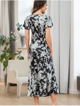 Сорочка шелковая большого размера Mia-Amore VITTORIA 5158 черный, Цвет: черный, Размеры: L, изображение 2