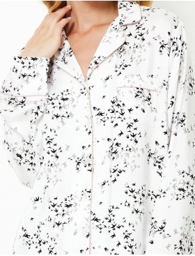 Пижама с брюками из вискозы Aruelle ZILLIE, Цвет: белый/черный, Размеры: XS, изображение 4