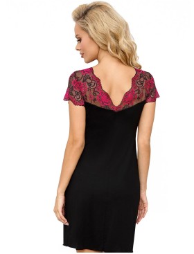 Сорочка с кружевом Donna CANDY nightdress, Цвет: черный, Размеры: S, изображение 2