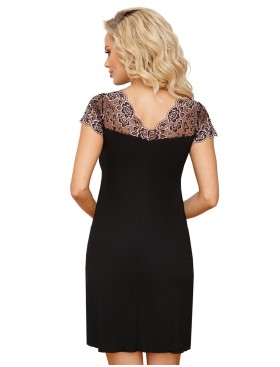 Сорочка с кружевными вставками Donna EMMA nightdress, Цвет: черный, Размеры: S, изображение 2