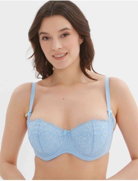 Бюстгальтер балконет Elli 7055 голубой, Цвет: голубой, Размеры: 75D, изображение 3