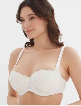 Бюстгальтер балконет Elli 7055 молоко, Цвет: молоко, Размеры: 75D, изображение 3