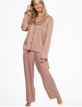 Атласная пижама со штанами Esotiq DILL 41490, Цвет: пыльная роза, Размеры: S