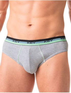 Мужские слипы Key MPP 188 A24 (2 шт) светло-серый + черный, Цвет: светло-серый + черны, Размеры: L