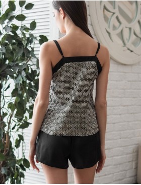 Шёлковая пижама с шортами Mia-Amore JADORE 4082, Цвет: черный, Размеры: M, изображение 2