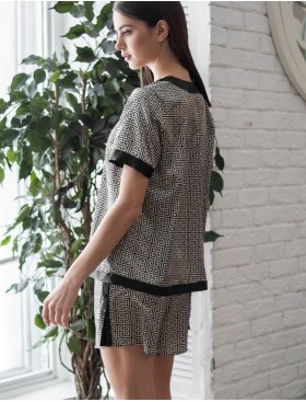 Шёлковый комплект с шортами Mia-Amore JADORE 4084, Цвет: черный, Размеры: XL, изображение 4