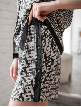 Шёлковый комплект с шортами Mia-Amore JADORE 4084, Цвет: черный, Размеры: XL, изображение 2