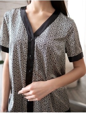 Шёлковый комплект с шортами Mia-Amore JADORE 4084, Цвет: черный, Размеры: XL, изображение 3