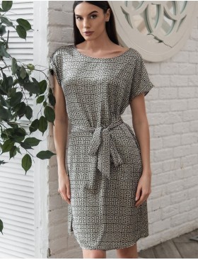 Короткая шёлковая туника Mia-Amore JADORE 4085, Цвет: черный, Размеры: 4XL/5XL