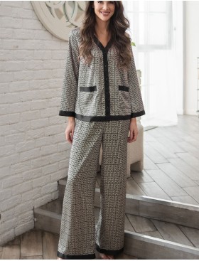 Шёлковая пижама с брюками Mia-Amore JADORE 4086, Цвет: черный, Размеры: 4XL, изображение 3