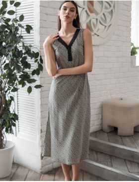 Длинная шёлковая сорочка Mia-Amore JADORE 4088, Цвет: черный, Размеры: 3XL