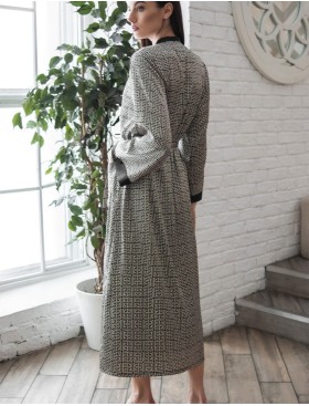 Длинный шёлковый халат Mia-Amore JADORE 4089, Цвет: черный, Размеры: S/M, изображение 2