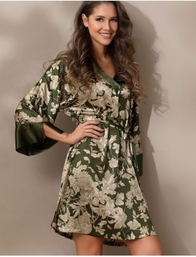 Шелковая туника с цветами Mia-Amore VITTORIA 5154 темный хаки, Цвет: темный хаки, Размеры: 4XL/5XL, изображение 5