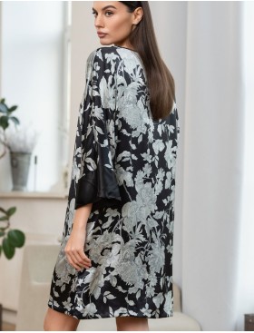 Шелковая туника с цветами Mia-Amore VITTORIA 5154 черный, Цвет: черный, Размеры: 4XL/5XL, изображение 4